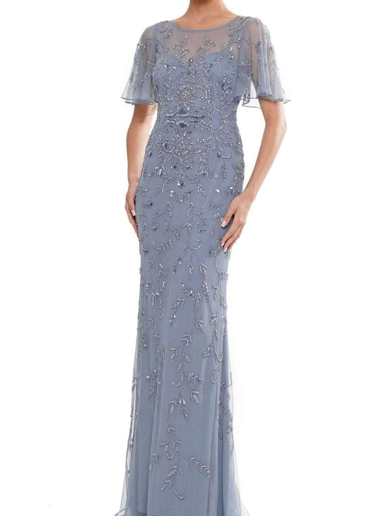 Nwt Marsoni By Colors Mv1281 Mother Of The Bride Dress Slate Blue Size 4